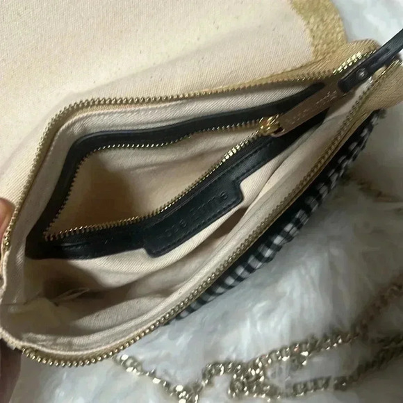 Abbie & Emmie Small Straw Crossbody Gingham Handle Tote - Picture 3 of 8